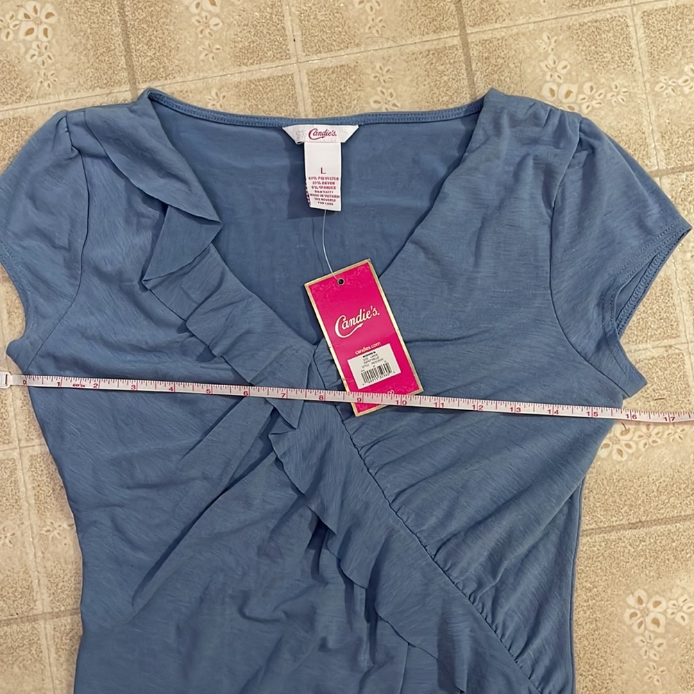 Candie's Blue Ruffle Top - Picture 4 of 5